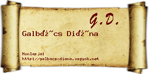 Galbács Diána névjegykártya